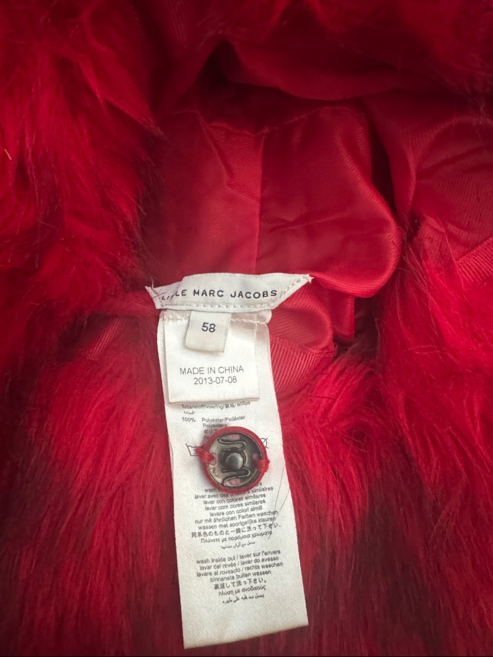 Marc Jacobs Bright Red Faux Fur hat - Picture 2 of 3
